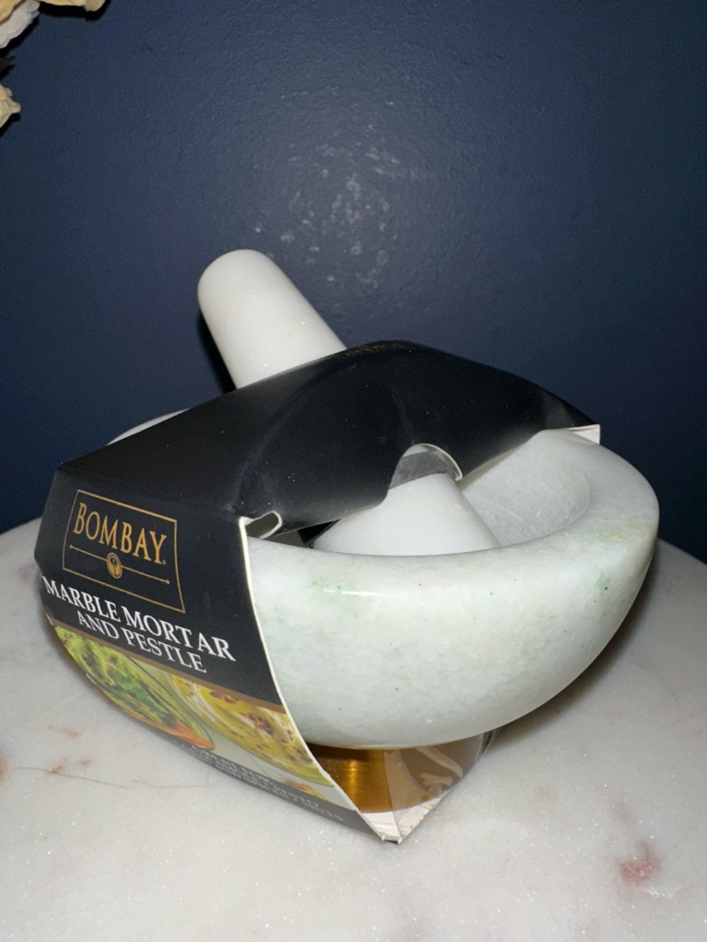 Bombay White Marble Mortar & Pestle Set